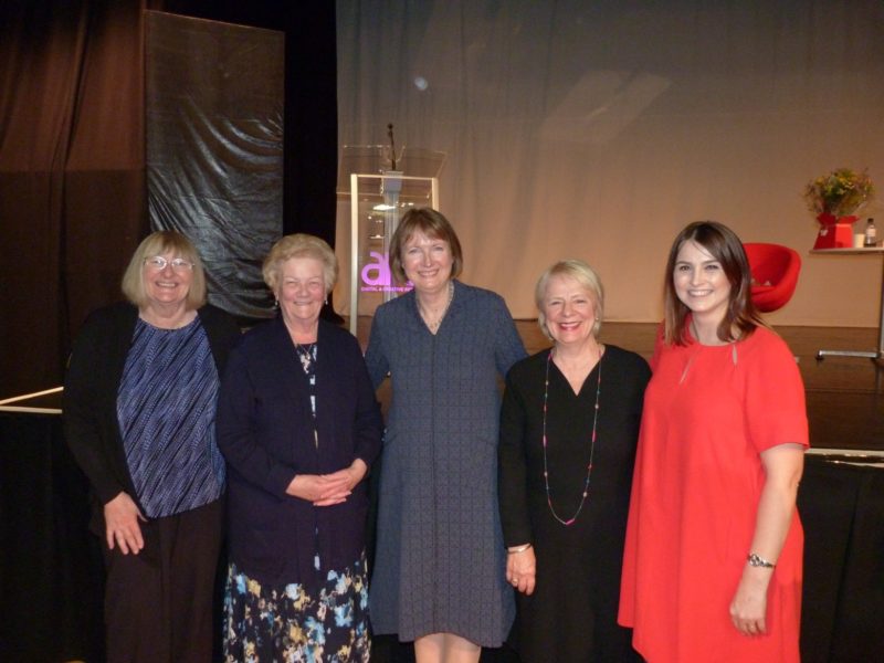 Pictured with Harriet Harman are Crosland Committee members l/r Maureen Freeman, Frances Bovill, Sylvia Moss and Melanie Onn MP