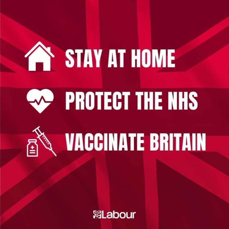 Stay at home, protect the NHS, Vaccinate Britain